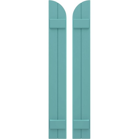 Ekena Millwork Americraft 2-Board (2 Batten) Wood Joined Board-n-Batten Shutters w/ Arch Top, ARW101BQ207X65PTH, PR ARW101BQ207X65PTH